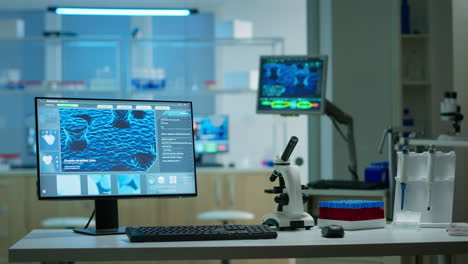 interior de un laboratorio científico vacío con equipos modernos