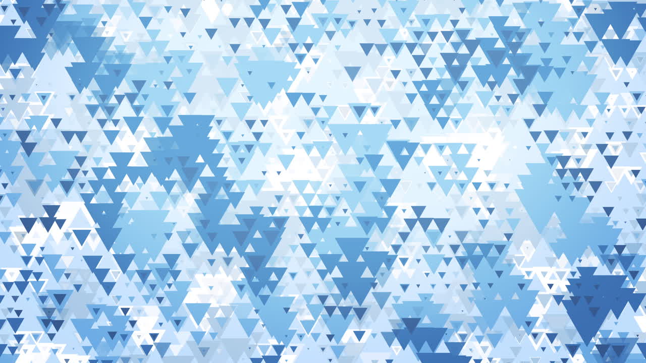 Seamless loop animation of white background with blue geometric triangle pattern. Dynamic abstract animation.