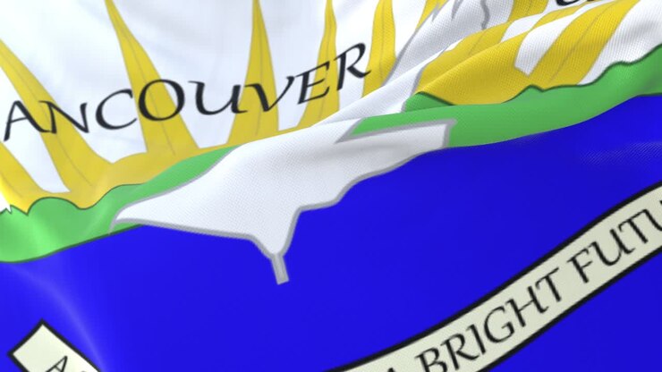 Bandiera di Vancouver, città dello stato di Washington, Stati Uniti d'America, loop lento.
