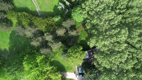 aerial green dirt road