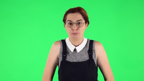 woman with glasses surprised