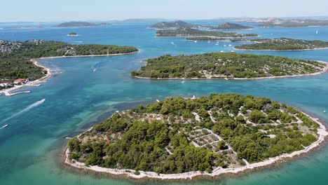 murter kornati islands at dalmatia, croatia - aerial drone view