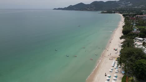 aerial shot of beach and coastal city