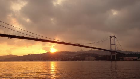 bosphorus bridge at sunrise in istanbul