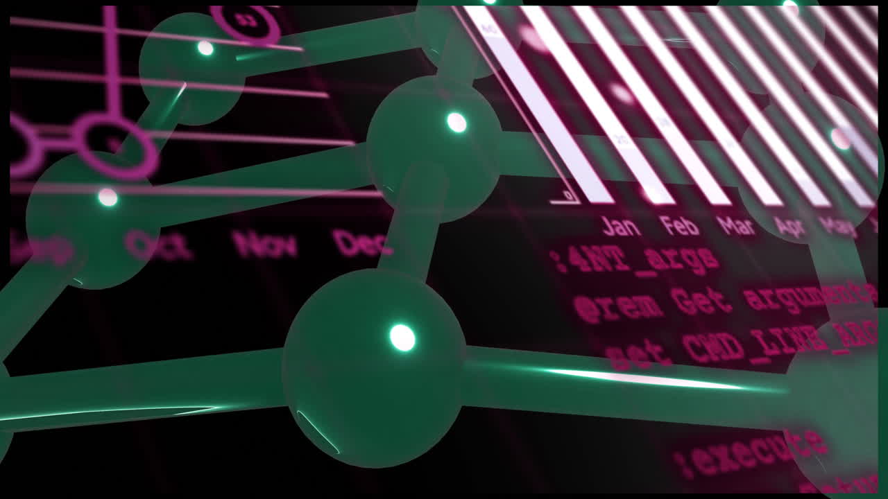 Animation of scientific data processing over dna strand