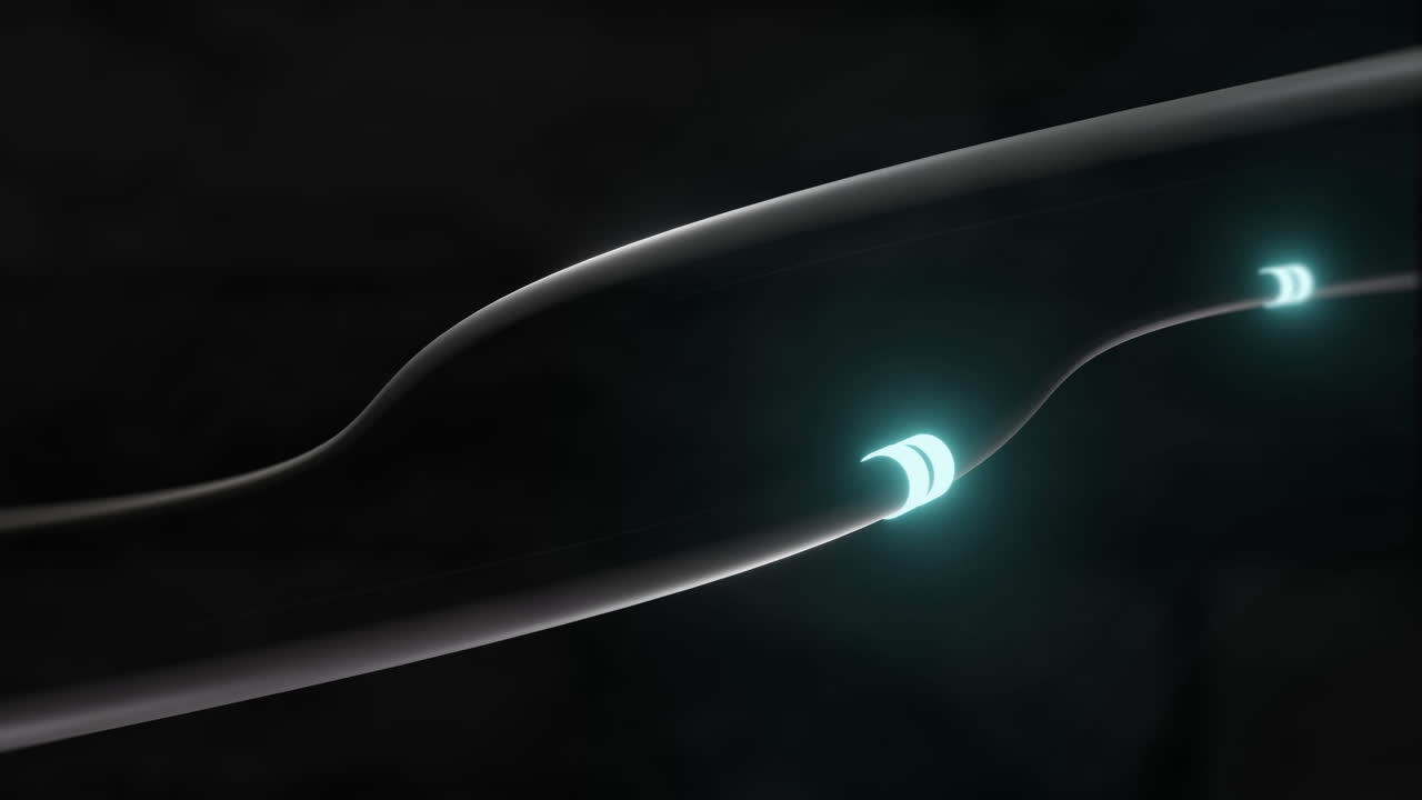 검은색 배경에 네온 모양의 연결의 애니메이션