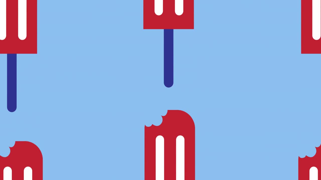 파란색 배경 위에 움직이는 파란색,  ⁇ 색, 빨간색 아이스크림의 애니메이션