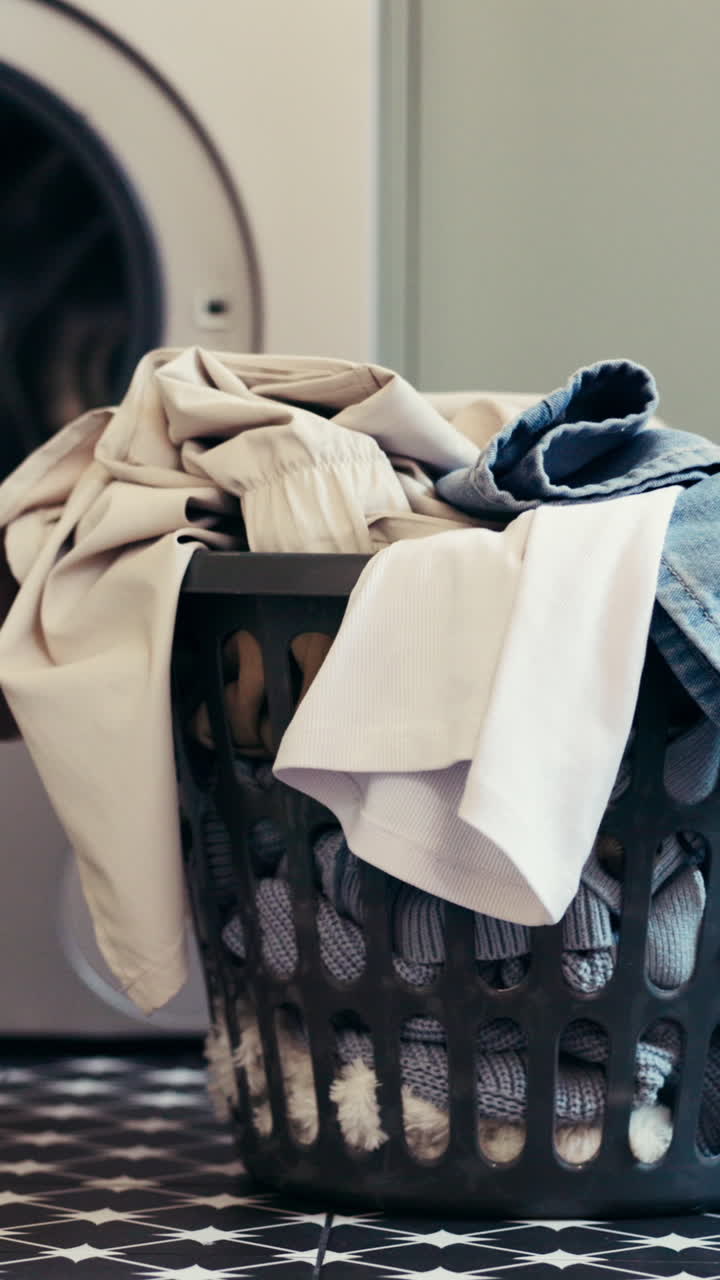 Laundry Basket with Clothes