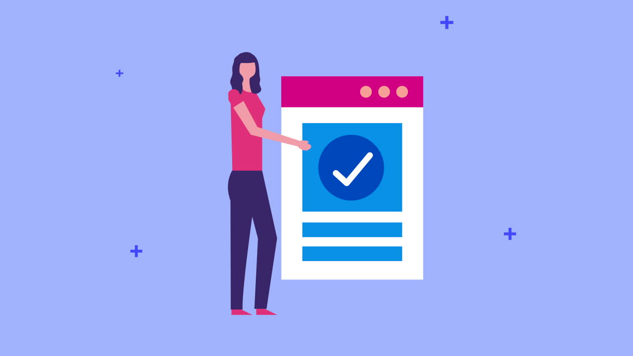 young businesswoman with webpage and gift