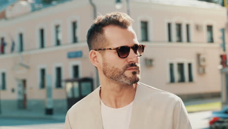 stylish man in city