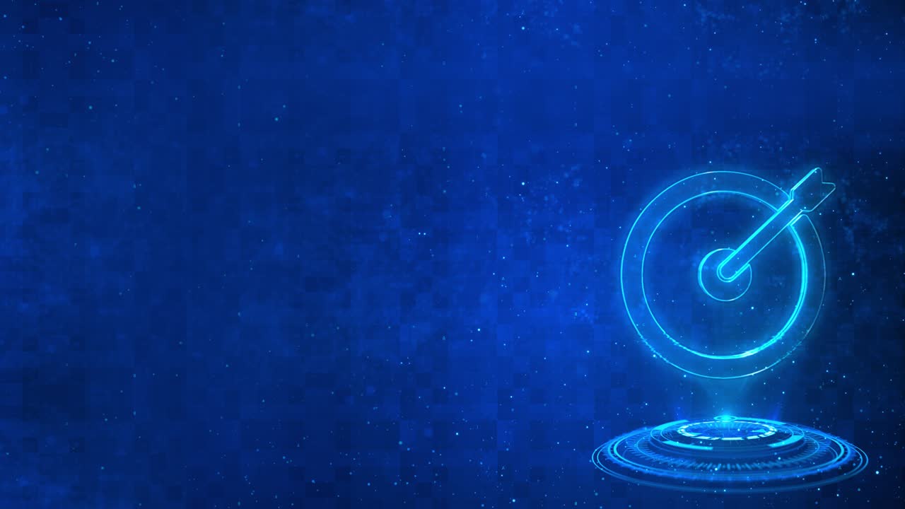 Target goal icon animation marketing targeting strategy symbol concept arrow goal background success