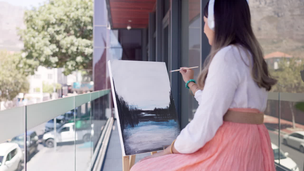 ⁇ 캐스트, 캔버스에 그림을 그리는 화가 또는 여성