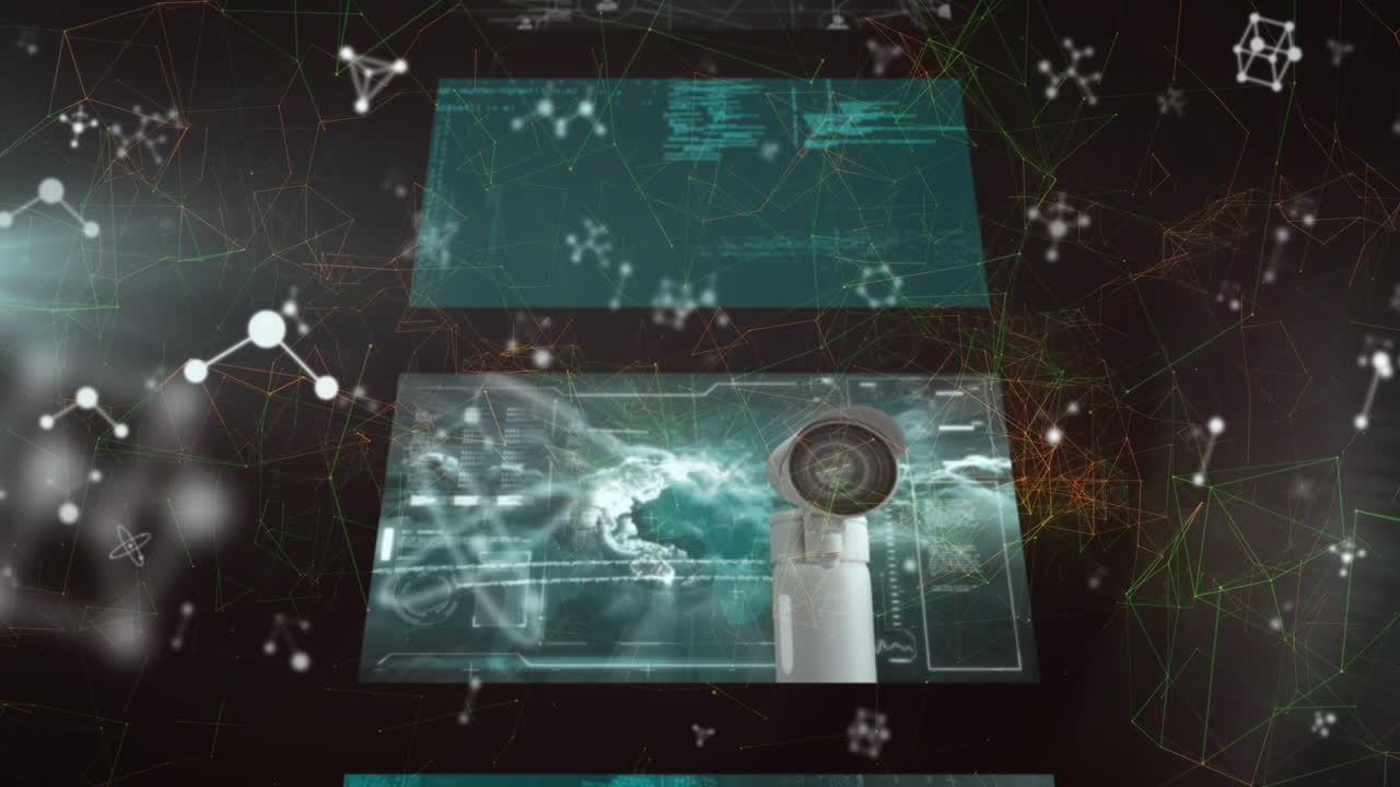 Animation of scientific data processing and network of connections