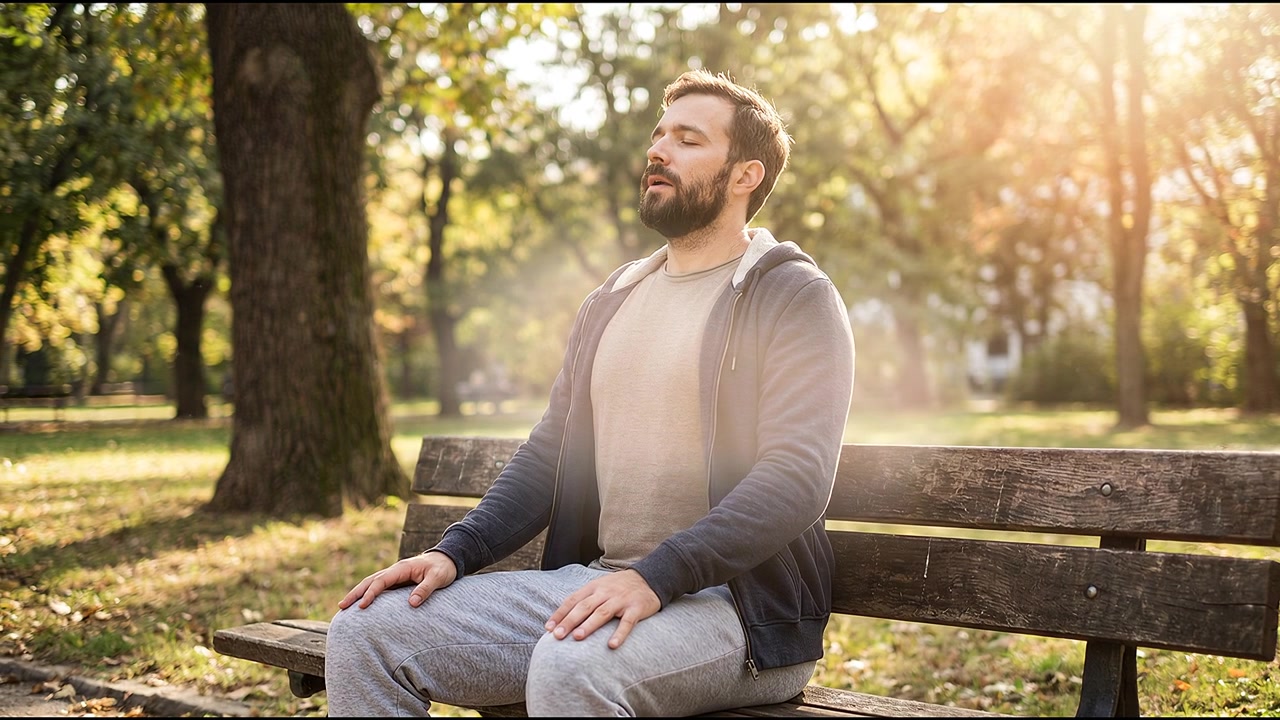 Sessão de meditação relaxante cercada por paisagem florestal tranquila