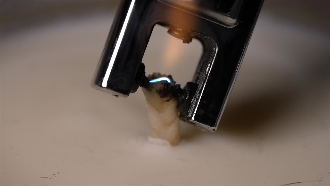 Candle Wick Catches Fire from Lighter - 240fps Slow Motion Detail