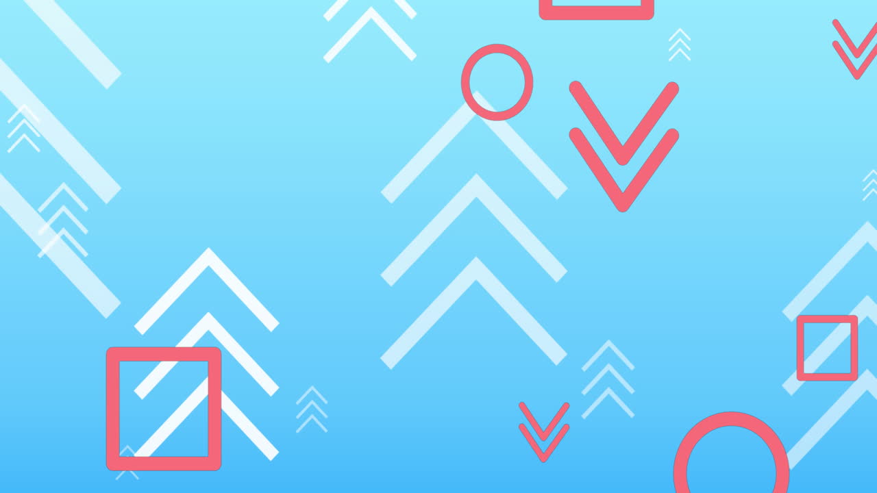 animación de formas sobre fondo azul