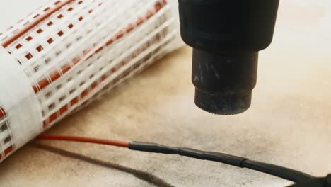 heat gun and electrical heating cable installation