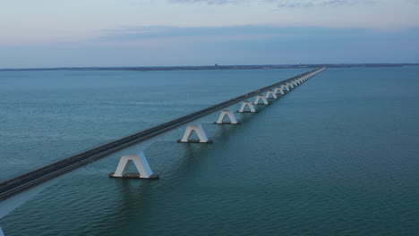 Aerial:-The-famous-Zeelandbridge-during-sunset