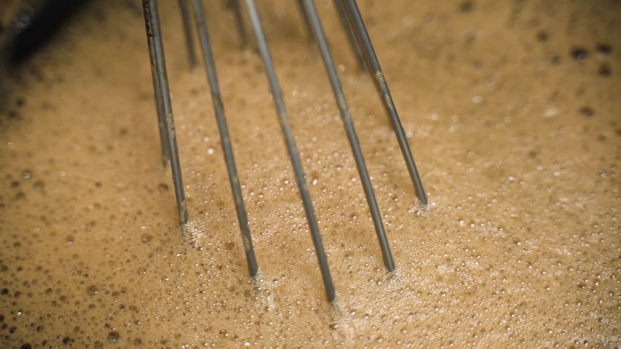 Close up shot of an espresso mix that will be mixed with cookies.