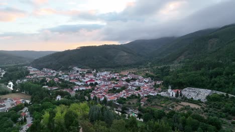 Portuguese-village-Góis---Coimbra-district,-shortly-before-sunrise-in-summer