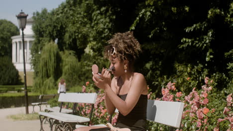 elegant african woman in the park