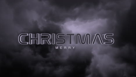 Texto-De-Feliz-Navidad-Monocromático-Oscuro-En-El-Cielo-De-Tormenta-Gris