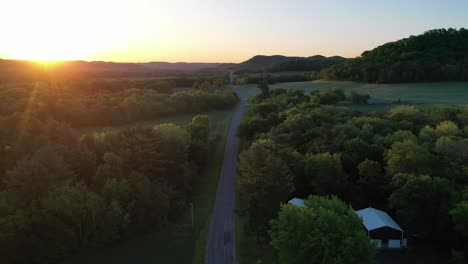 sunrise over country road