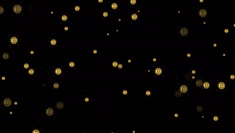 icono de bitcoin animación de fondo en bucle con movimiento con canal alfa 4k