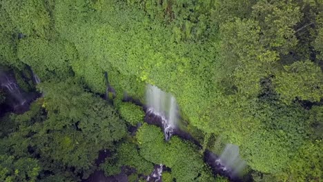 triple waterfall in the mountain jungle