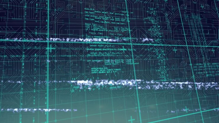 Animation of interference and data processing over computer circuit board