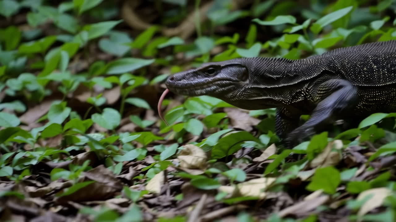 Monitor Lizard in a Forest