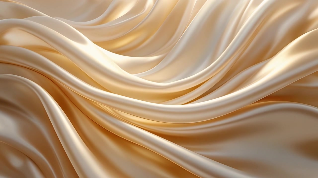 Flowing Champagne Colored Silk Fabric Background