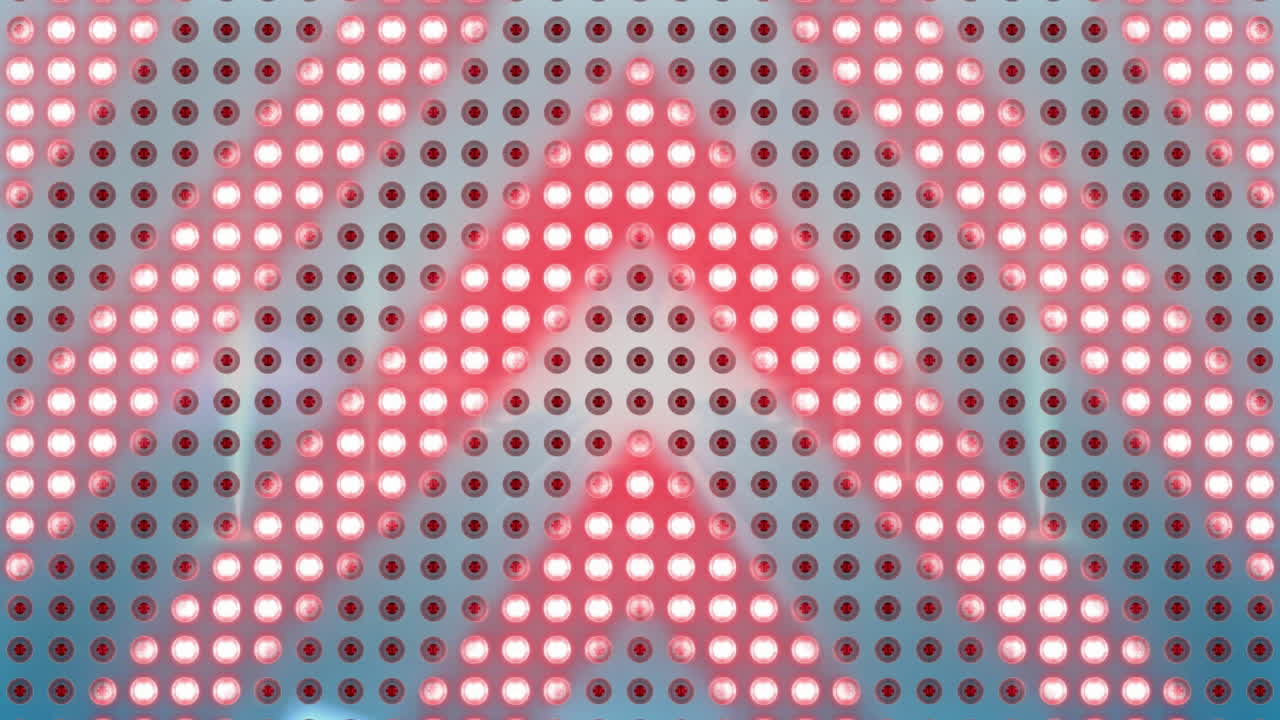 Animation of neon glowing light spots pattern moving over black background