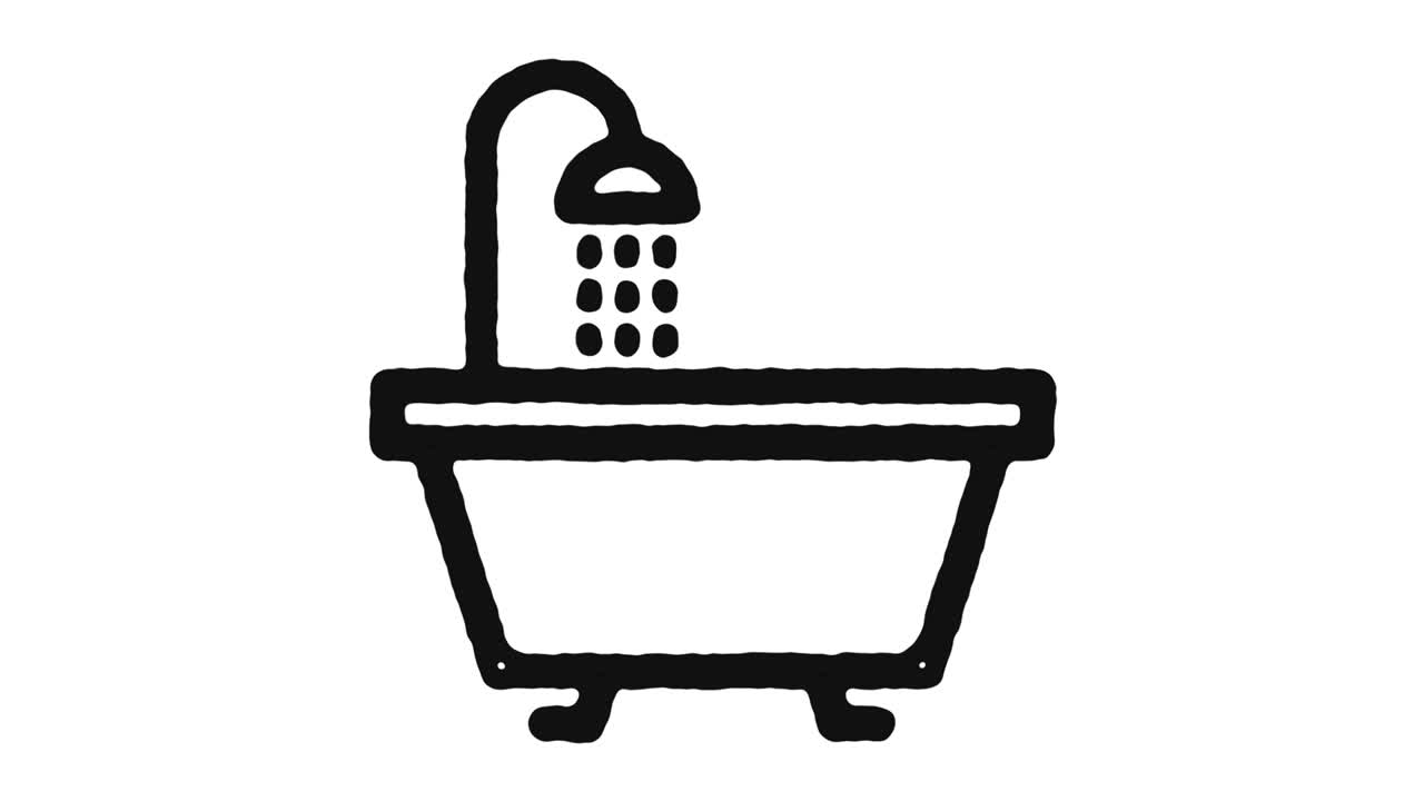Wash Basin Icon Animation Footage & Alpha Channel