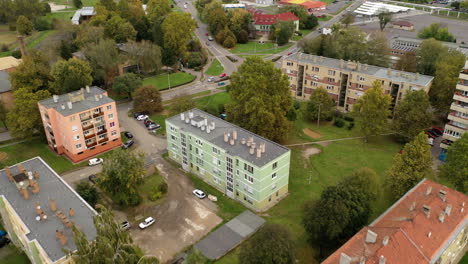 flying over town area in hungary