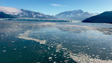 ice in water near the hubbard glacier