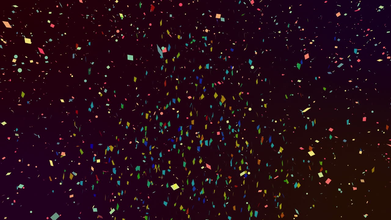 animación de múltiples confeti coloridos que caen sobre un fondo negro
