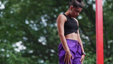 young woman doing outdoor workout