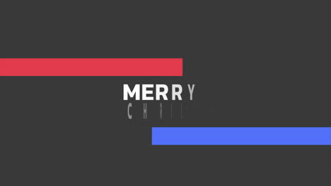 merry christmas text with blue and red lines on black gradient