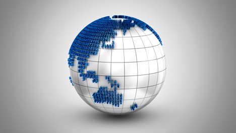 el código informático forma un globo