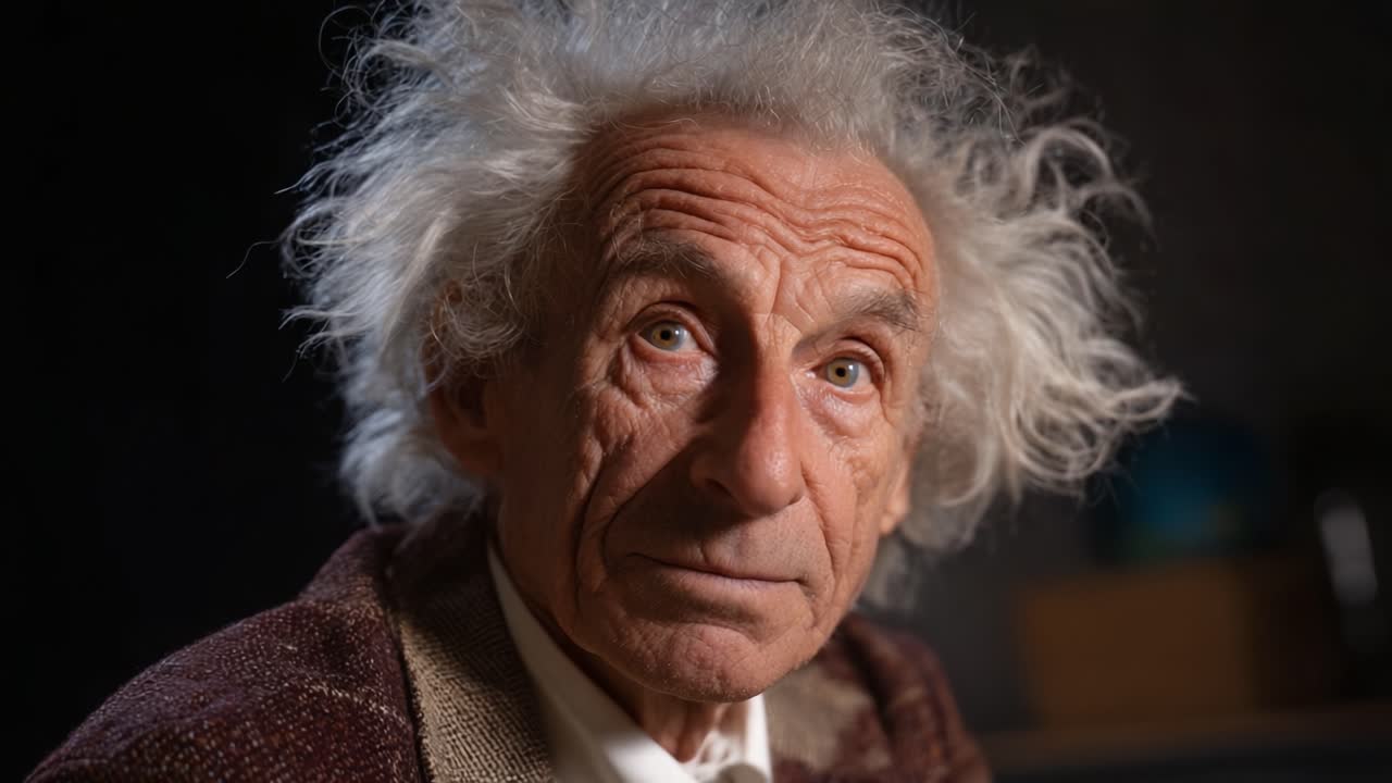 Anziano dai capelli selvaggi: una profonda riflessione catturata in due immagini, che trasmette saggezza, mistero ed emozioni intriganti in un momento sottile ma intenso