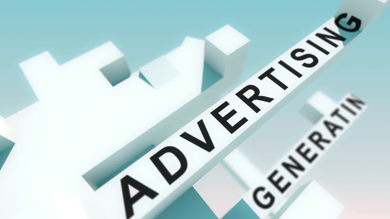 Online lead generation words animated with cubes