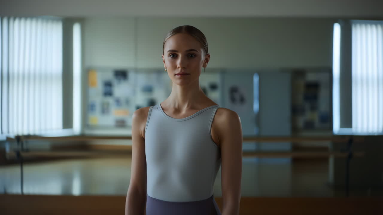 Young Ballerina in a Dance Studio