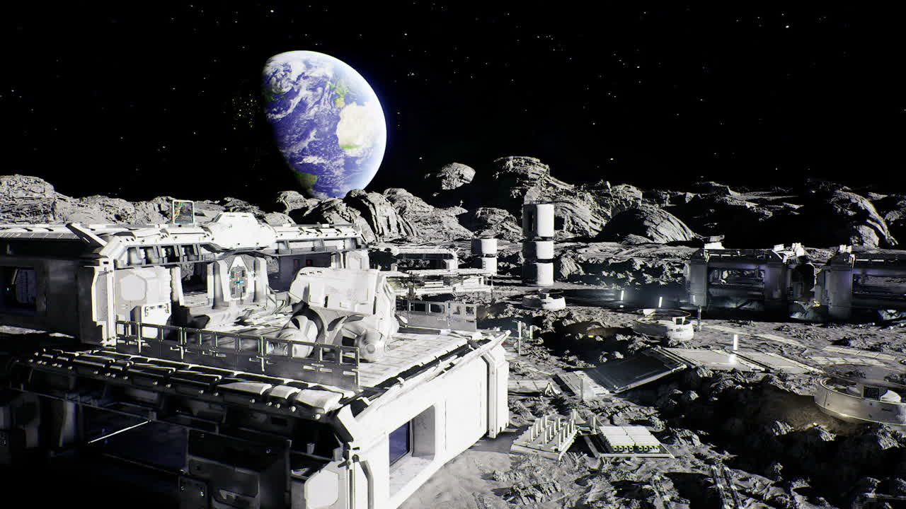 Rapidly established area for moon rescue amidst tense earthrise scenarios
