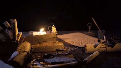 flickering candlelight in an ancient authentic place.