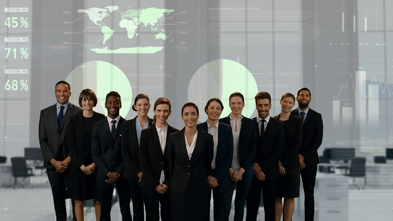 웃는 비즈니스 팀