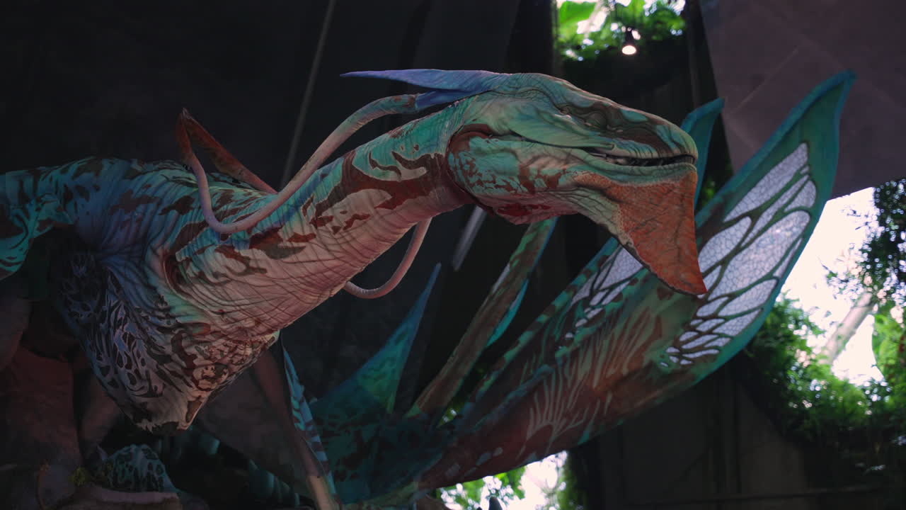 싱가포르의 만  ⁇ 에 있는 가든즈의 아바타 전시회 클로즈업