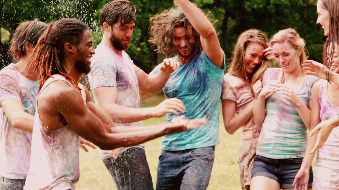 파우더 페인트로  ⁇ 인 행복한 친구들