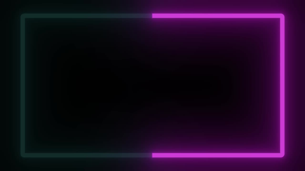 빛나는 네온 파란색과 보라색 프레임 애니메이션, 추상적인 배경, 4k