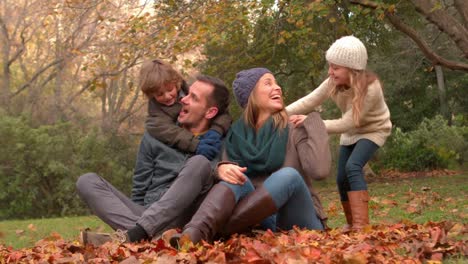 happy family having fun together